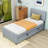 Twin Upholstered Platform Bed with Trundle-1178096152