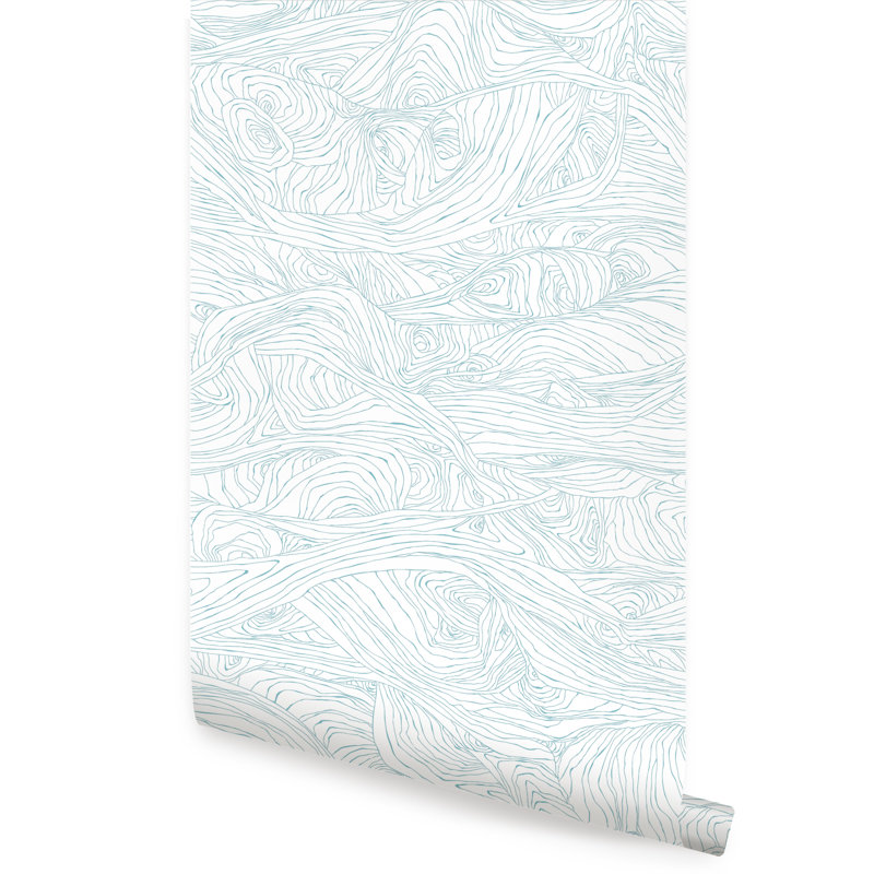 Panneau de papier peint auto-adhésif, L 2 pi x H 18 pi, Bleu