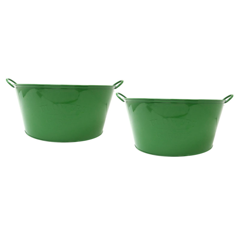 Handmade Metal Pot Planter, Sage