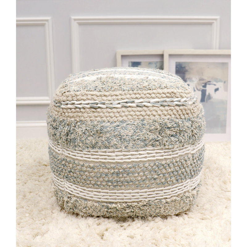 Pouf tressé 100% coton Grandcanyon, beige