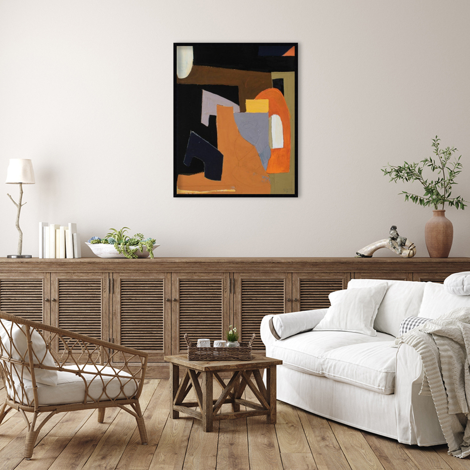 The Olive Press Room by Solano Wood Framed Wall Art Print, 41" H x 33" W, Black