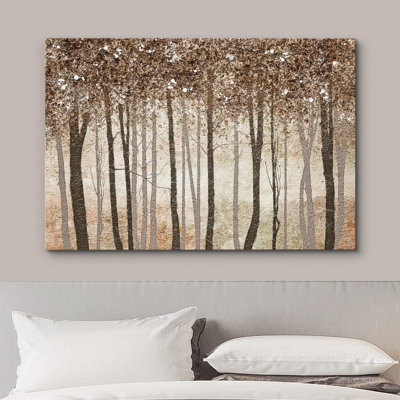 Abstract Forest " Rustic Brown Autumn Fall Forest Tree Leaves " Graphic Art Print
