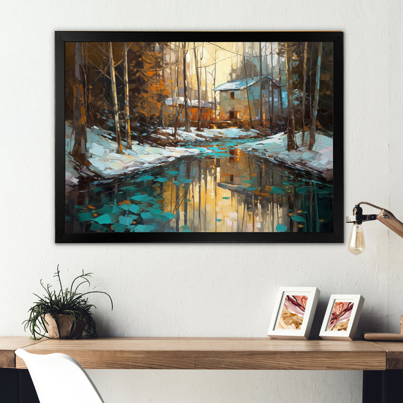 Wintery Forest I - Imprimé, Cadre photo noir, H 12 po x l 20 po x P 1 po