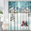 Winter Village Snow Houses Christmas Scene Shower Curtain with 12 Hooks