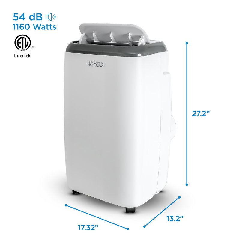 White 8,000 BTU Portable Air Conditioner with Heater and Remote