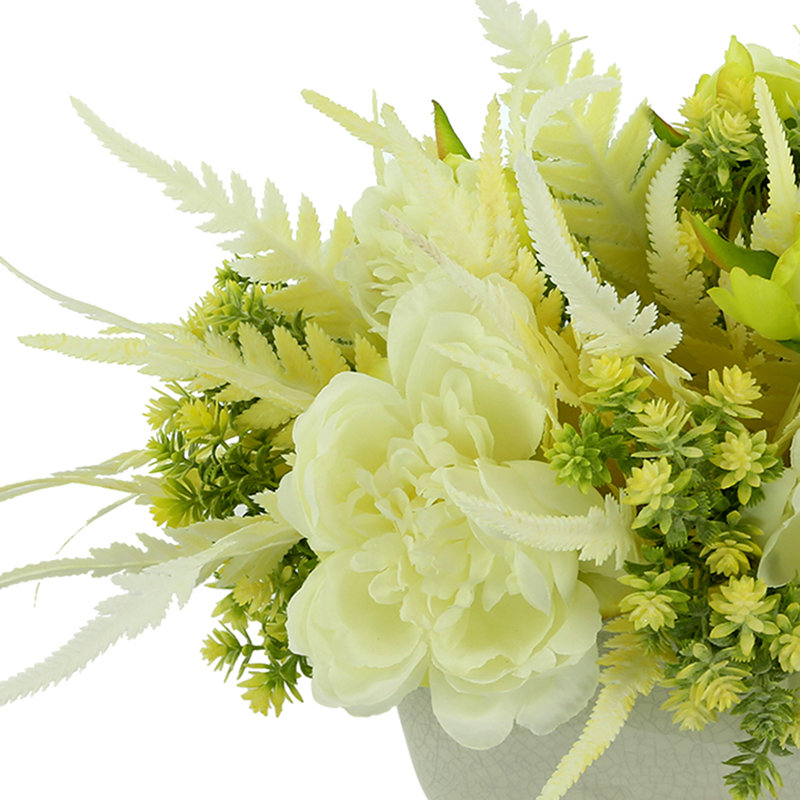 Arrangement de pivoines en pot Polysilk