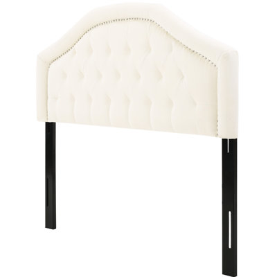 Button Diamond Stitch Headboard For Queen & Full Sized Beds, Contemporary, Upholstered With Nailhead Accentuation, Assembly Required Contemporary Beds Elegant Tufting
