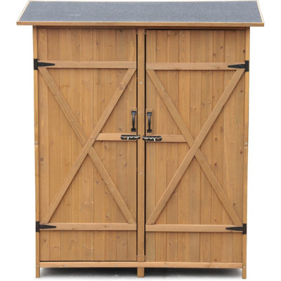 Remise de jardin en bois avec porte verrouillable, armoire de rangement extérieure imperméable avec tablettes pour patio et cour arrière