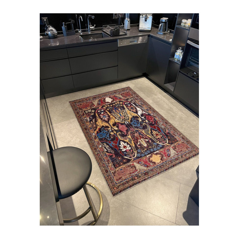 Tapis décoratif à motifs lavable à la machine, Couvre-coussin carré de 3 pi 3 po inclus