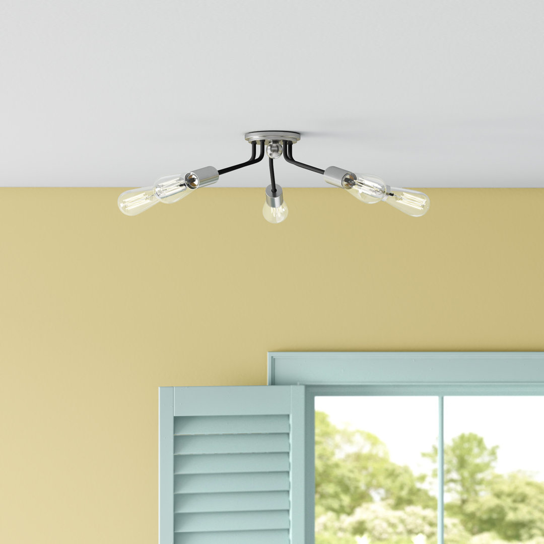 5 -Light 27.5" Semi Flush Mount George Oliver Fixture 