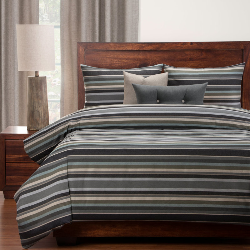 Striped Duvet Cover, Queen Duvet Cover + 2 Pillow Cases