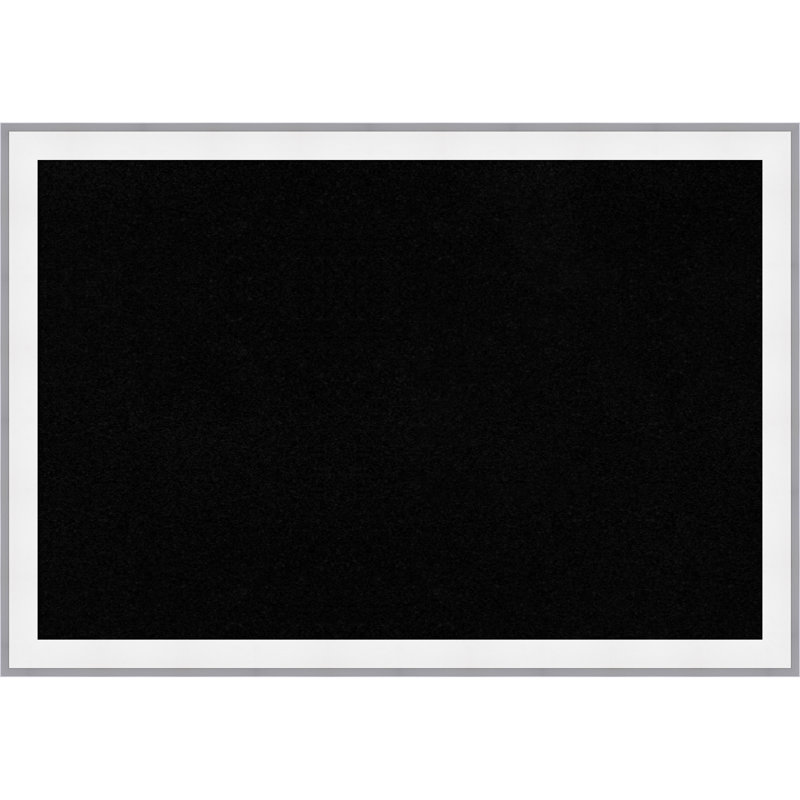 Maya avec cadre blanc argenté, tableau d'affichage en liège noir, tableau d'organisation, tableau d'affichage, Black