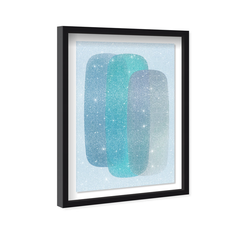 Teal Gradients Print by Oliver Gal, 37.5"H x 25.5"W, Black Shadowbox