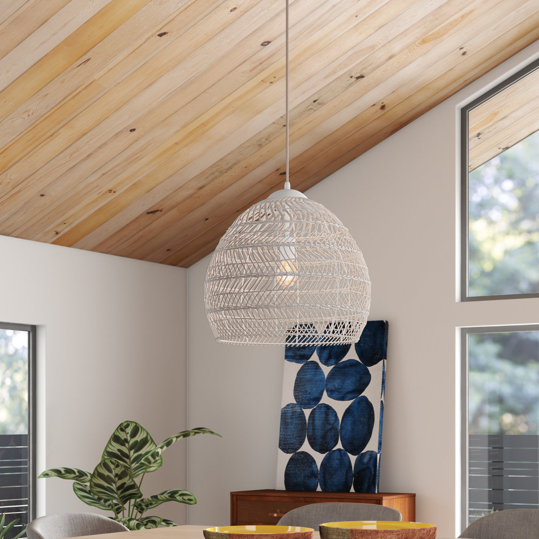Yusuke 1 - Light Tan/White Dome Pendant Bay Isle Home™
