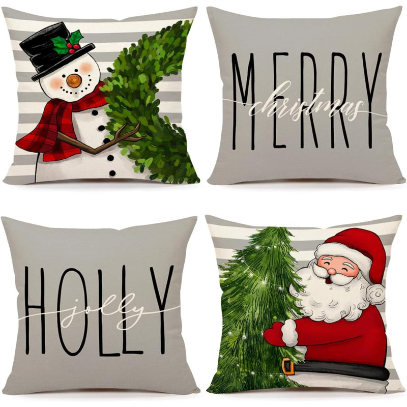  Coussin imprimé, H 18 po x l 18 po
