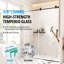 Porte de douche coulissante sans cadre l 56 à 60 po x H 76 po en verre trempé 3/8 po (10 mm) et quincaillerie en acier inoxydable, noir mat-123350101