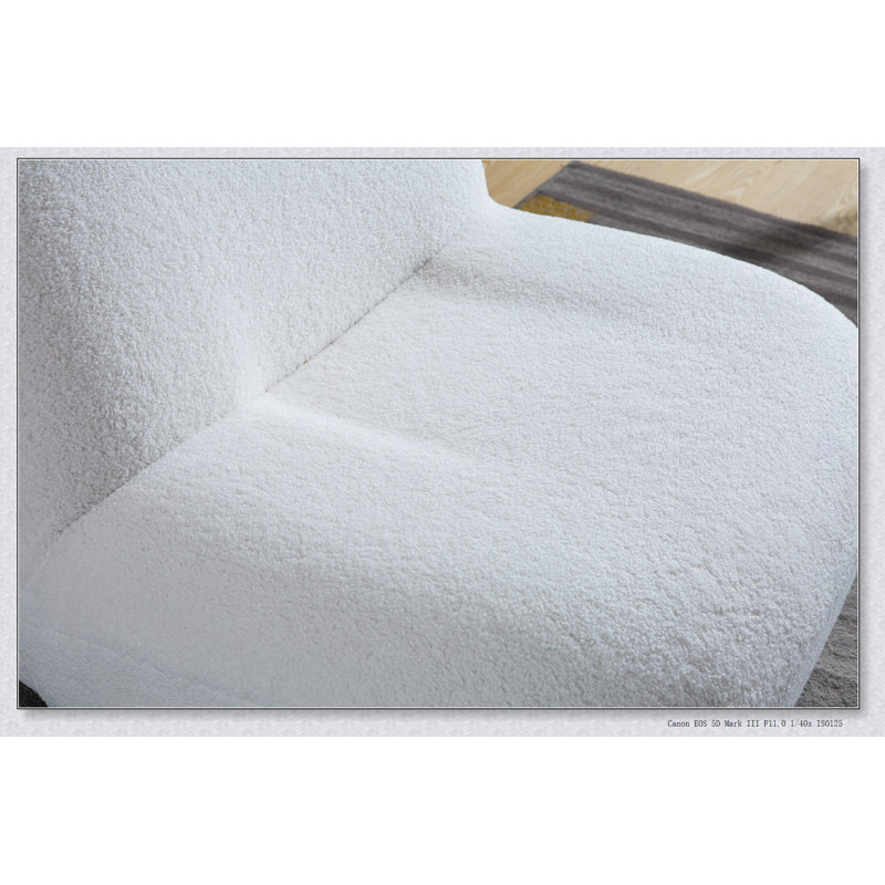 Fauteuil d'appoint pivotant en velours moderne avec base en acier inoxydable Modern, Velours blanc