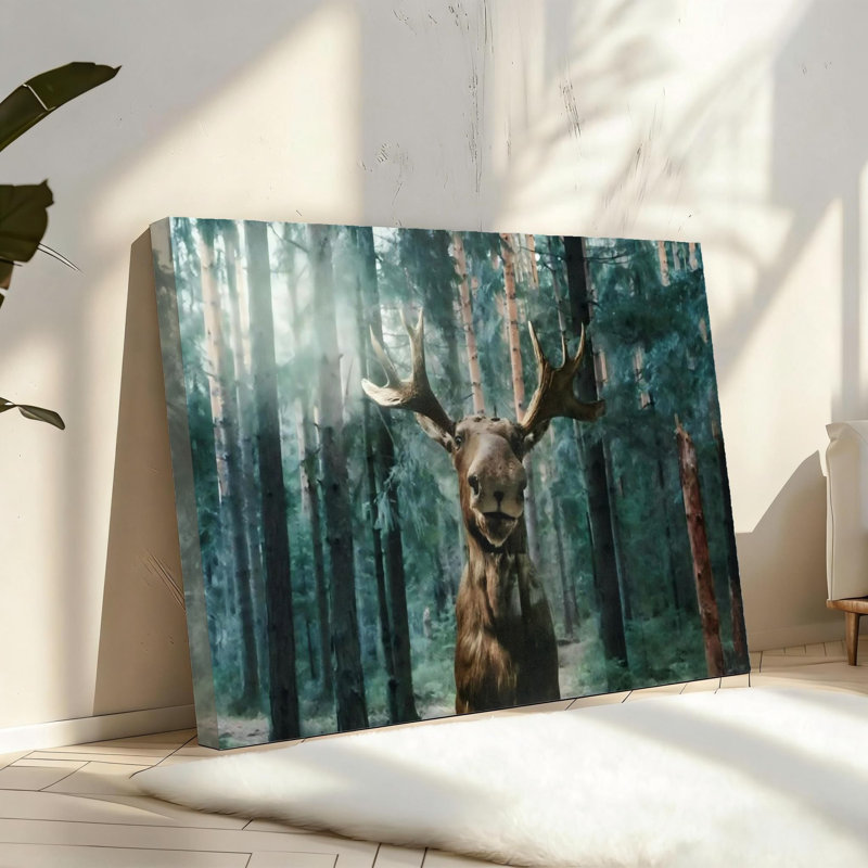 Impression sur cadre en bois massif vert forêt sauvage 16 "x 24"