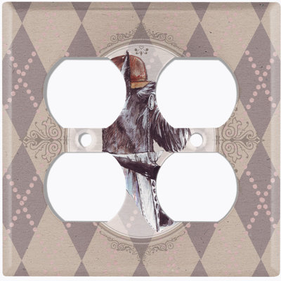 Patterned 2 - Gang Duplex Outlet Standard Wall Plate