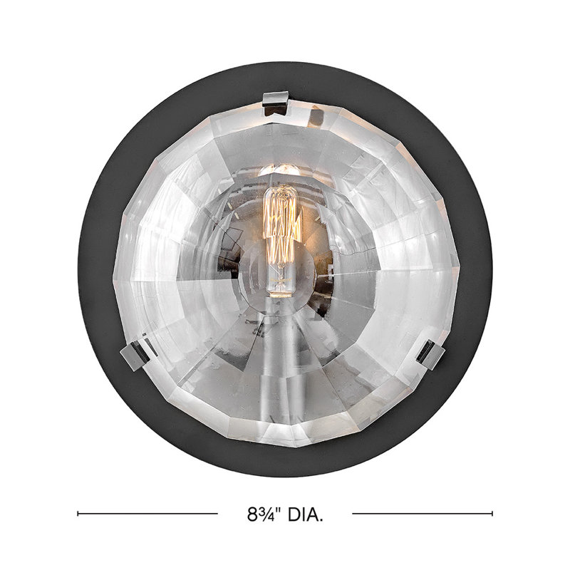 Nala Steel Flush Mounted Sconce, Black