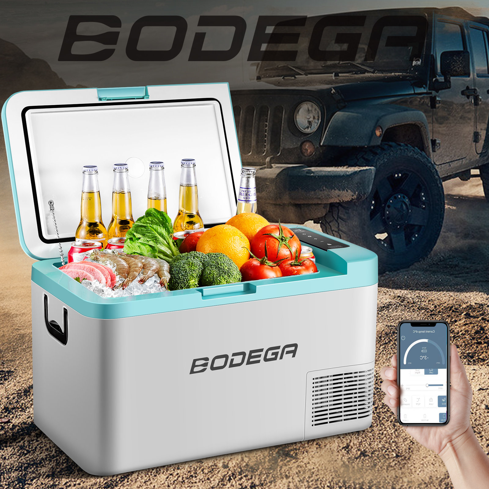 BougeRV 59 qt. Food & Beverage Chest Cooler, 12 Volt Car