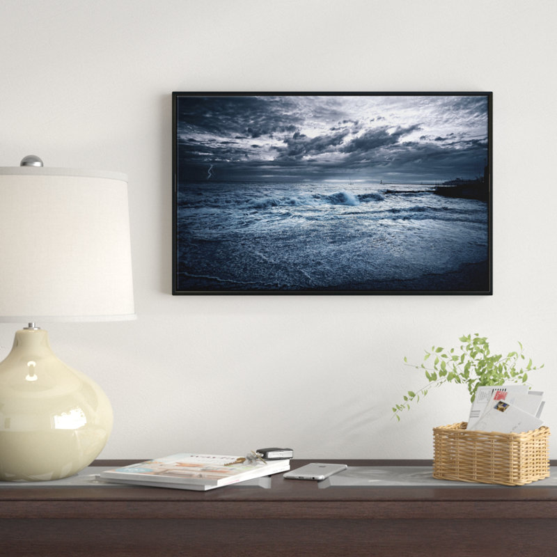 «Sochi Sea Storm in Blue», reproduction de photo sur toile tendue encadrée, H 12 po x l 20 po x P 1 po