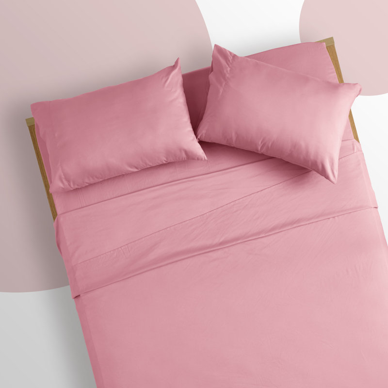 Ballet Pink Twin Microfiber Deep Pocket Kids Sheet Set