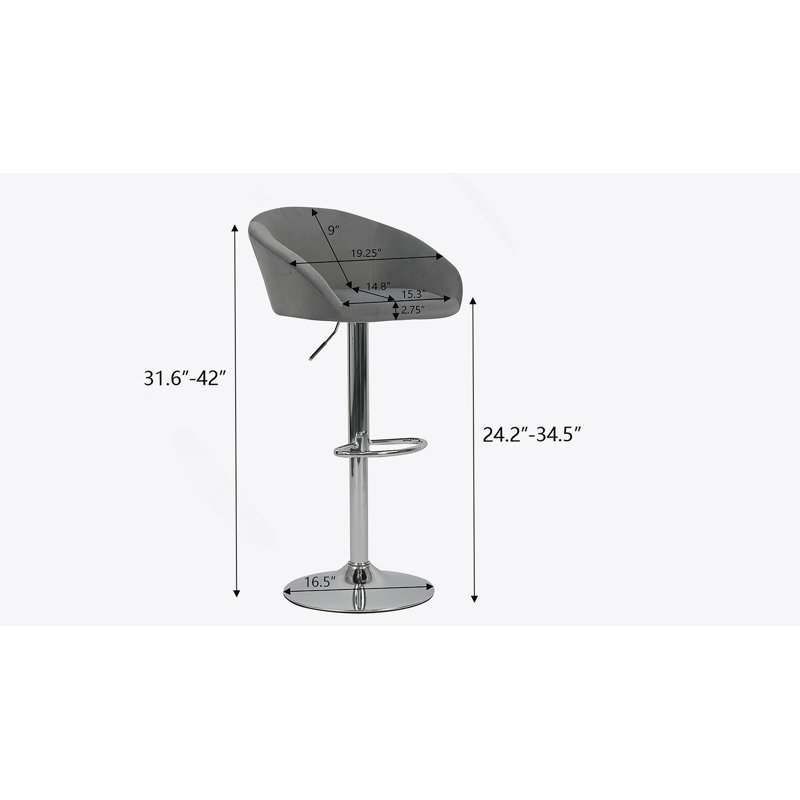 Fauteuil de bar Hengming, Gris