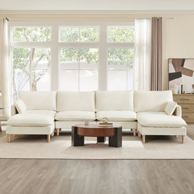 Clegg 140.5" 6 - Piece Upholstered Modular Sectional Sofa With Ottoman