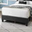 Lit double en tissu de laine gris anthracite