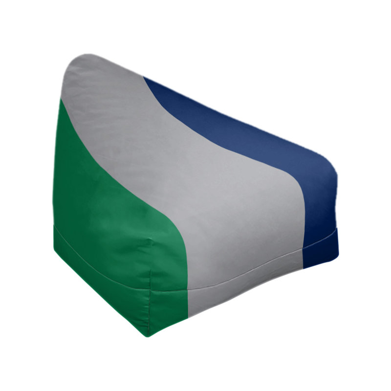 Bean Bag Cover, 30" H x 27" W x 2" D, Green/Cool Gray/Blue
