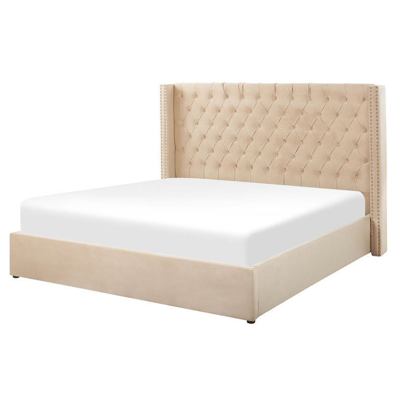 Shala Upholstered Ottoman Storage Bed, Super King (6'), Beige