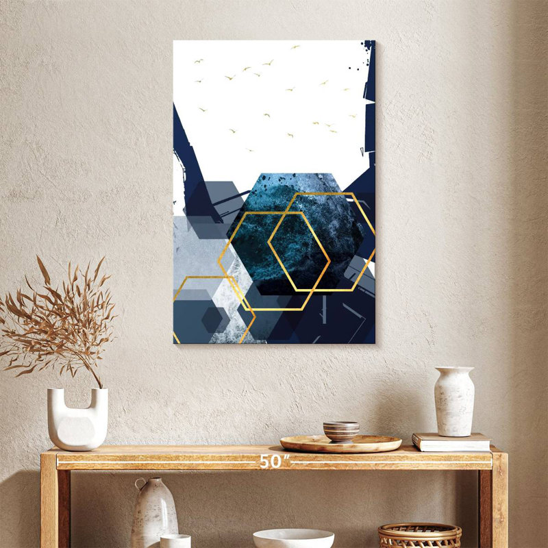 Hexagon Landscape Gold II, 36" H x 24" W