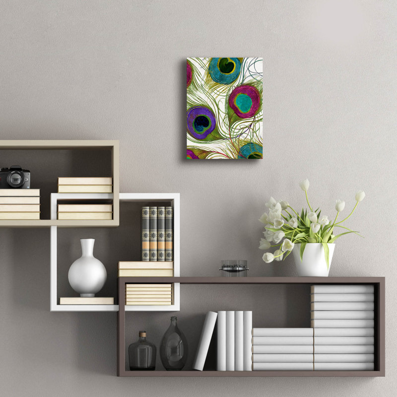 Art mural en verre Peacock, H 16 po x l 12 po x P 0,13 po