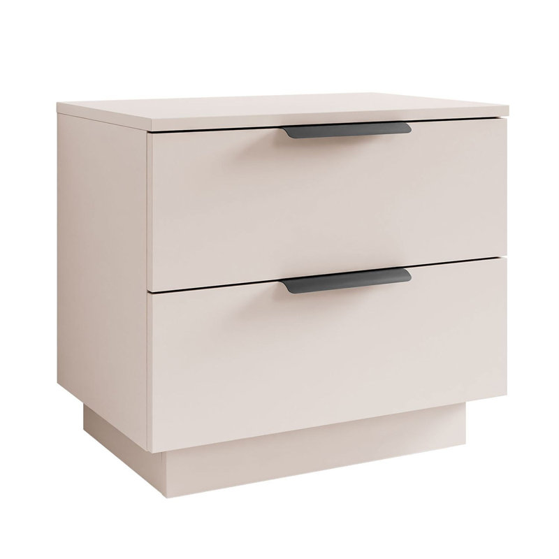 55cm W Bedside Table, Cashmire/Black