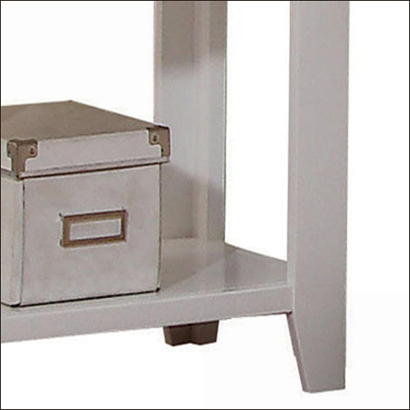 Table de chevet transitionnelle blanche avec 1 tiroir et 1 tablette