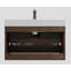 Meuble-lavabo mural 36 po en noyer avec lavabo, grand meuble-lavabo flottant mural pour salle de bain moderne, lavabo blanc une pièce sans drain ni robinet, pré-assemblé