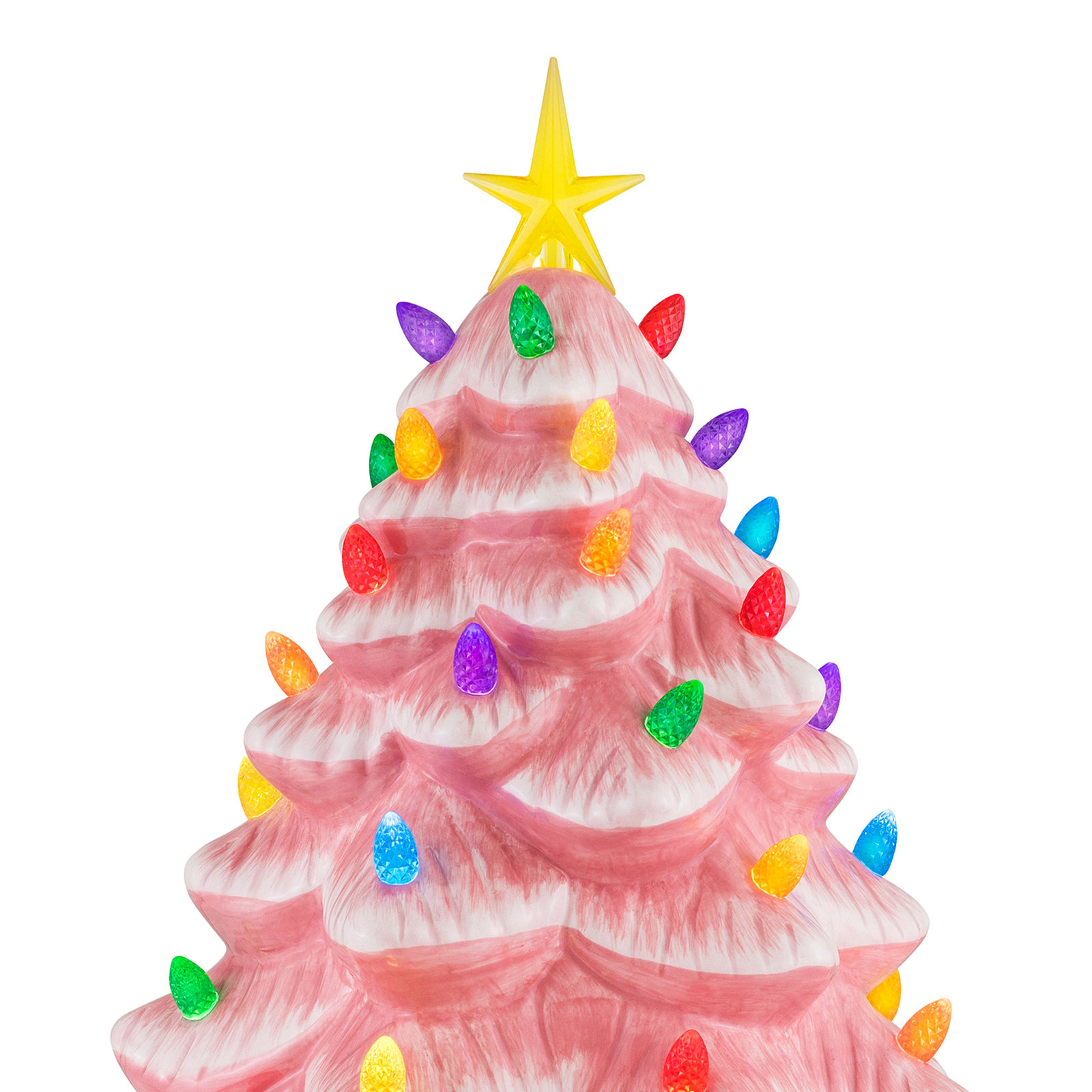 14" Nostalgic Ceramic Tree - White, Pink