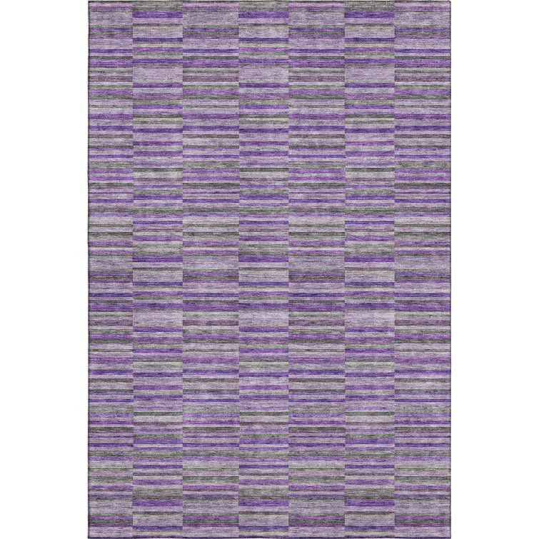 Premium Machine Washable Prisco Purple Rug