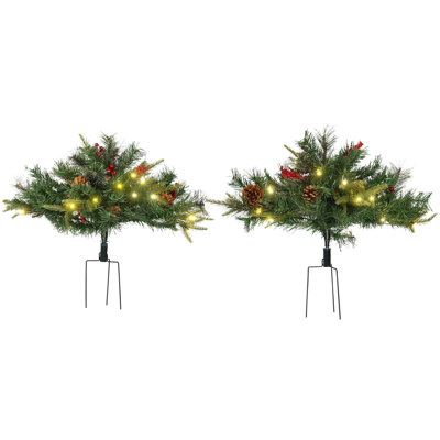 Arbre de Noël artificiel 2 pi avec 69 branches et lumières DEL blanc chaud (2 ensembles)