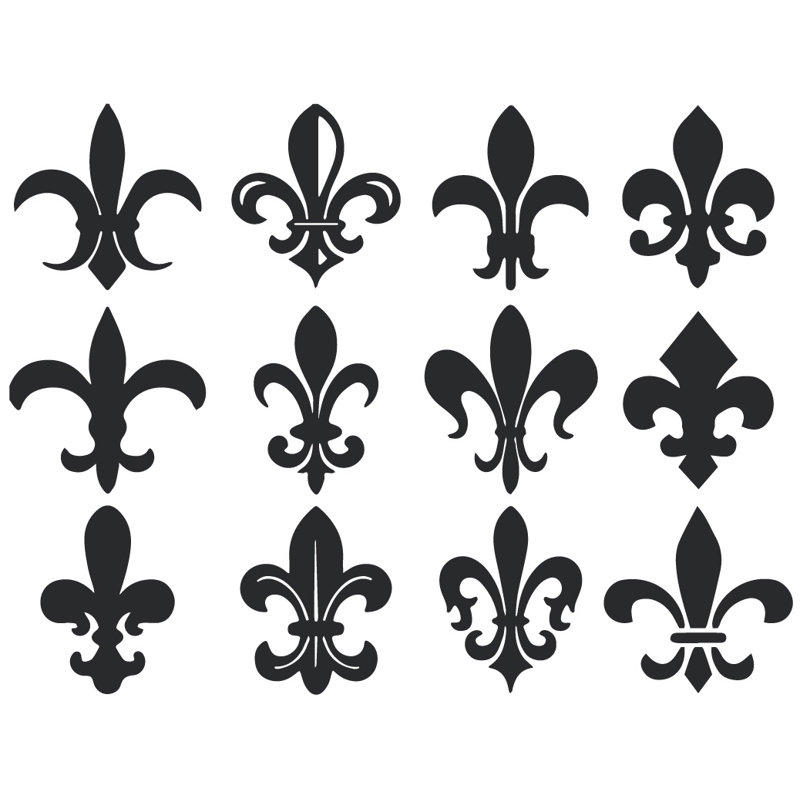 Décalcomanie murale motif fleur du lis, H 40 po x l 53 po x P 0,01 po, Noir