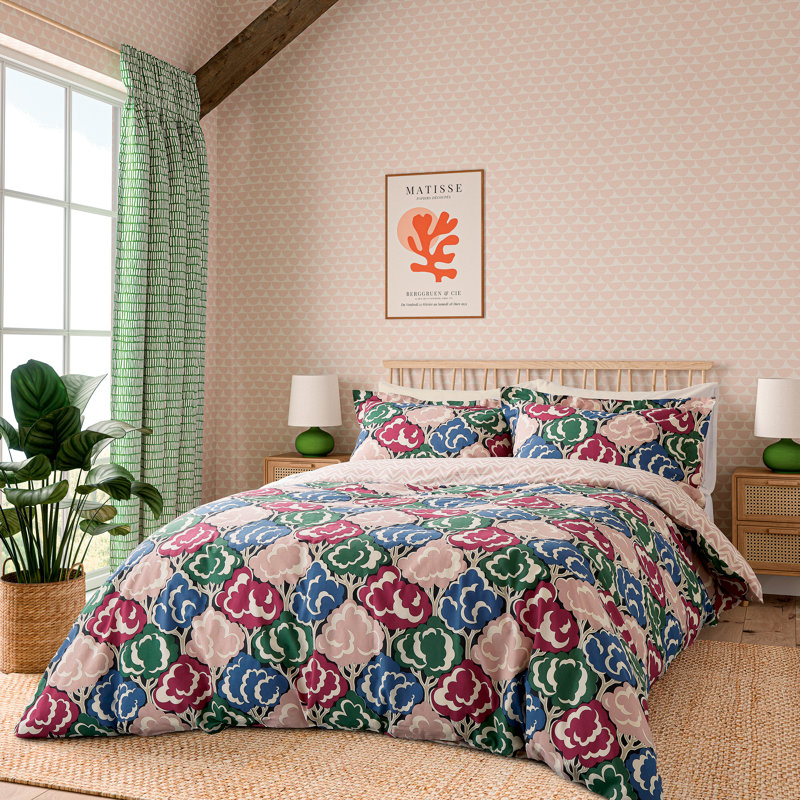 Willow Tree Cotton Floral Duvet Cover Set with Pillowcases, Single Duvet Cover + 1 Pillowcase
