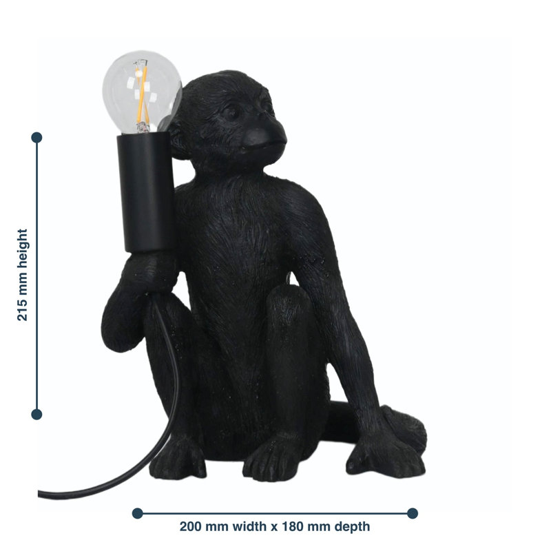 Bayler Resin Novelty Lamp, Black Resin