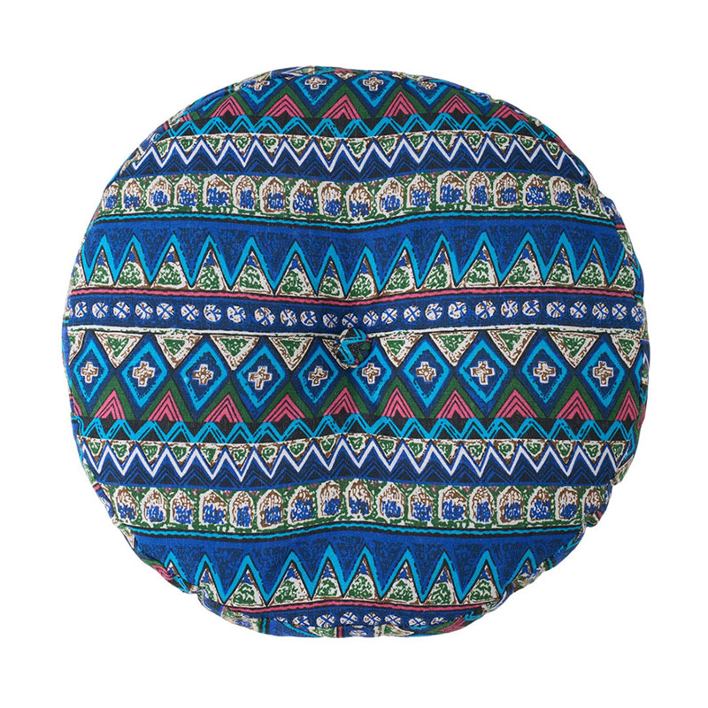 Detachable Round Floor Cushion, Blue Bohemian