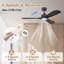 Ventilateur de plafond en bois à 3 pales de 52 po avec lumière, télécommande, WiFi / Alexa, moteur à courant continu silencieux, à intensité variable, intérieur / extérieur-999337226