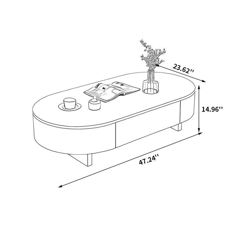 Table basse moderne avec tiroirs de rangement