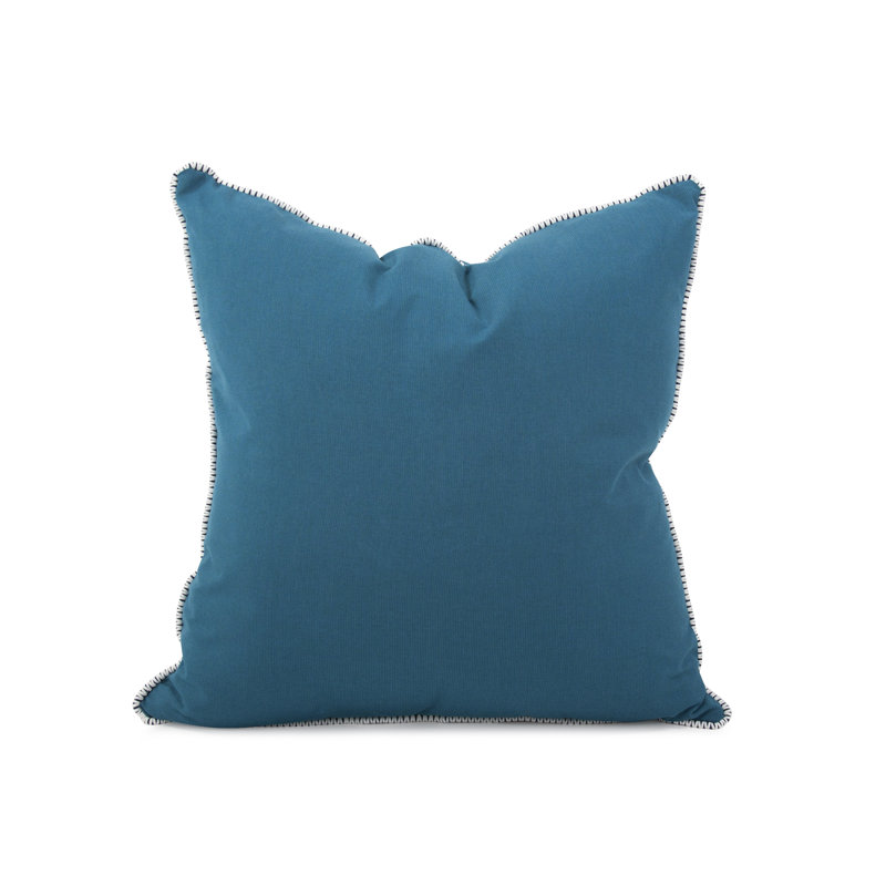 Delijah Square Indoor/Outdoor Pillow Cover & Insert, Seascape Turquoise, 24" x 24"