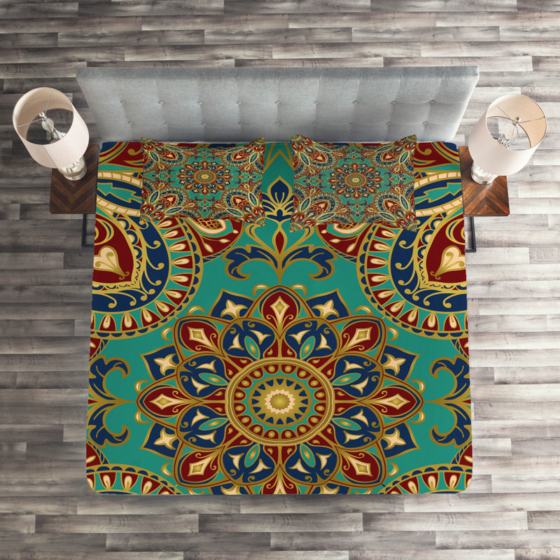 Puppy Eclectic Polyester Damask Coverlet, King Bedspread + 2 Shams