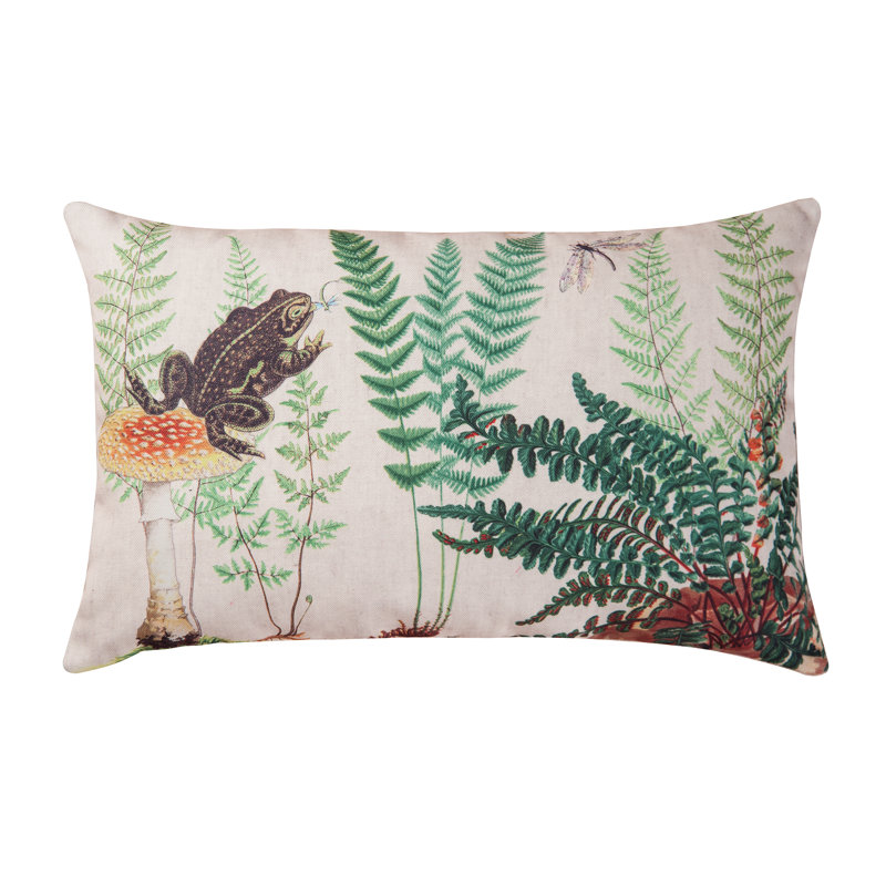 Fern & Frog Botanical Indoor/Outdoor Decorative Throw Pillow