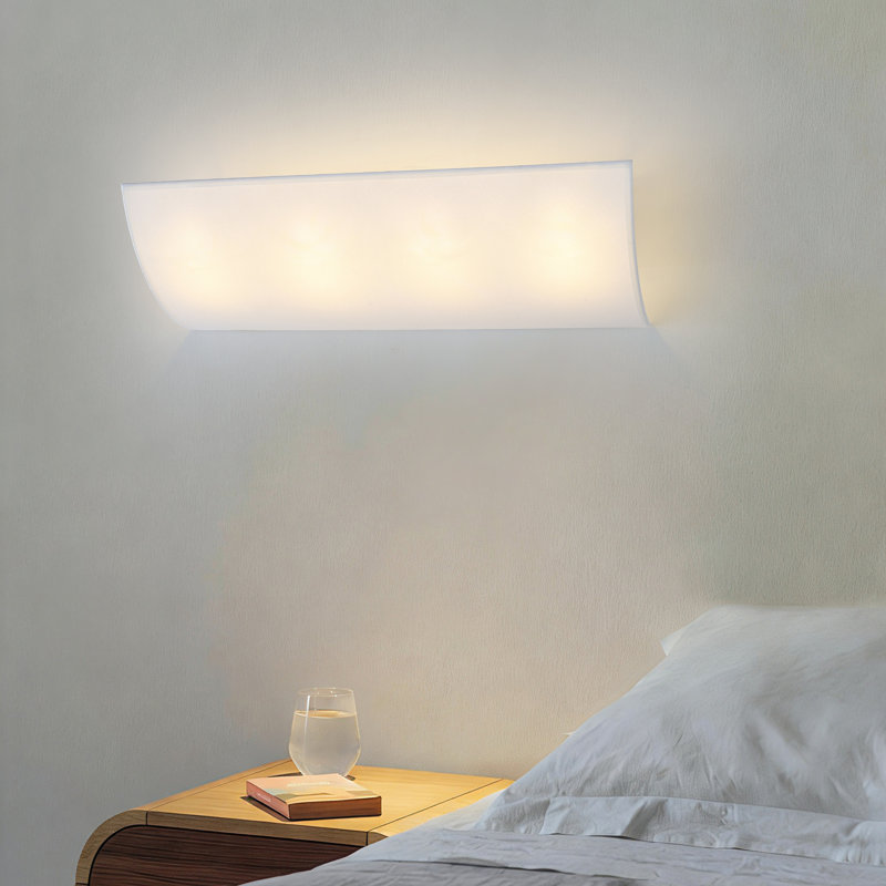 Appliques murales blanches en tissu, 4, H 7,09 po x l 23,62 po x P 8,68 po